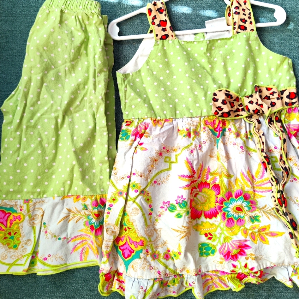 Matching girls set dress and pants